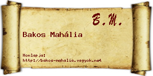 Bakos Mahália névjegykártya